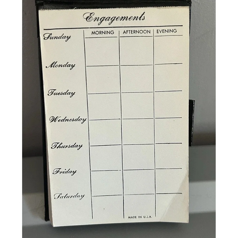 VTG Daily Schedule Black Book Morning Afternoon Evening Engagements 80s 90s USA